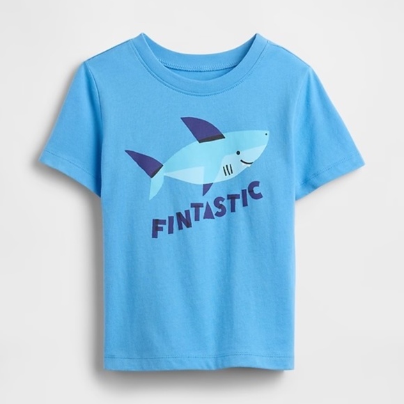 Gap Fintastic Shark Graphic T-Shirt for Toddler Boy NWT - Picture 1 of 3